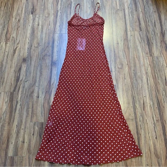 NWT Réalisation Par The Esmé Rouge Spot 100% Silk Slip Dress Size S - Picture 5 of 15